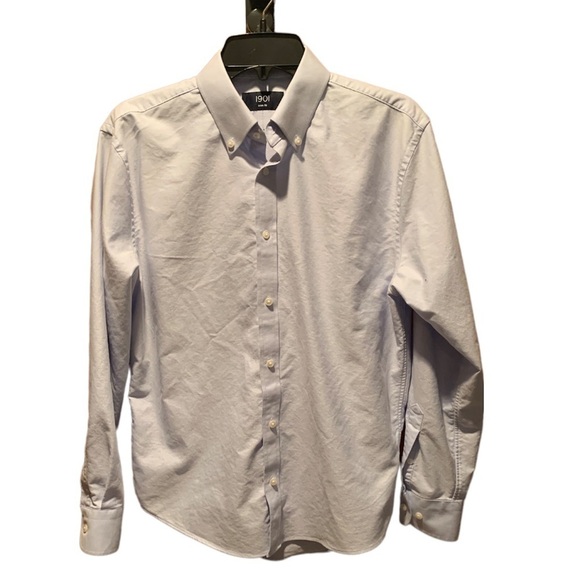 1901 Men's Trim Fit Button Down Oxford Pale Blue neck-15.5 arm-32/33 - Picture 1 of 6